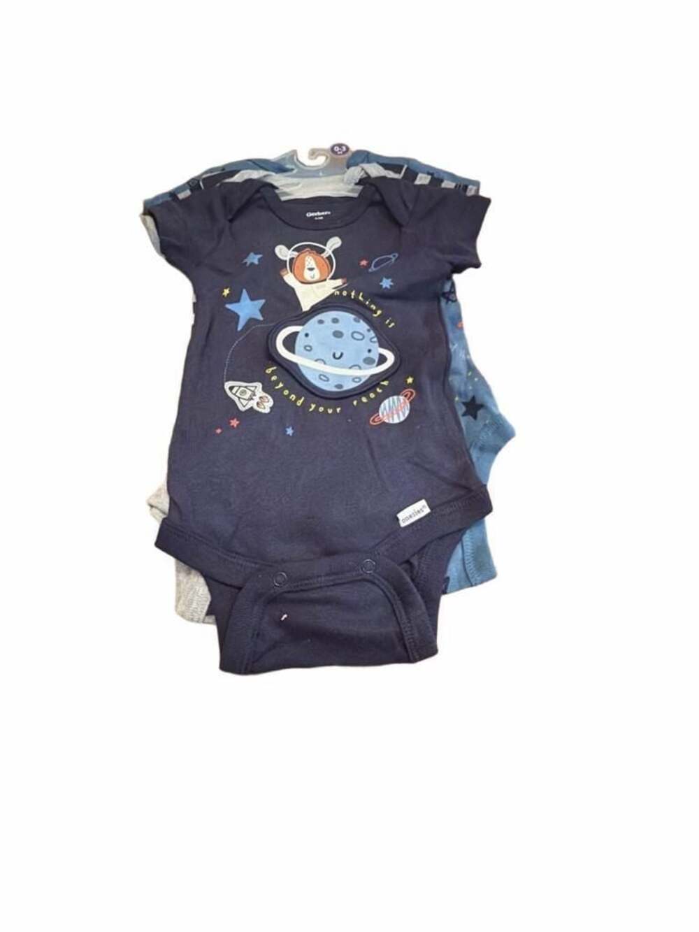 Gerber Onesie Brand Baby Boys 3 Pack Onesies Size Newborn Space Design
